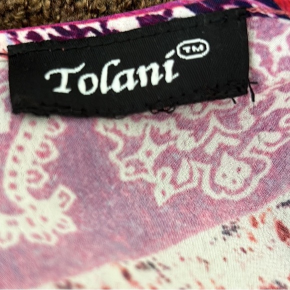 Tolani Anthropologie Paisley Handkerchief Hem Asymmetrical Midi Slip Dress - M - Picture 10 of 13